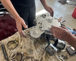 "Engine turned" cases fitted.